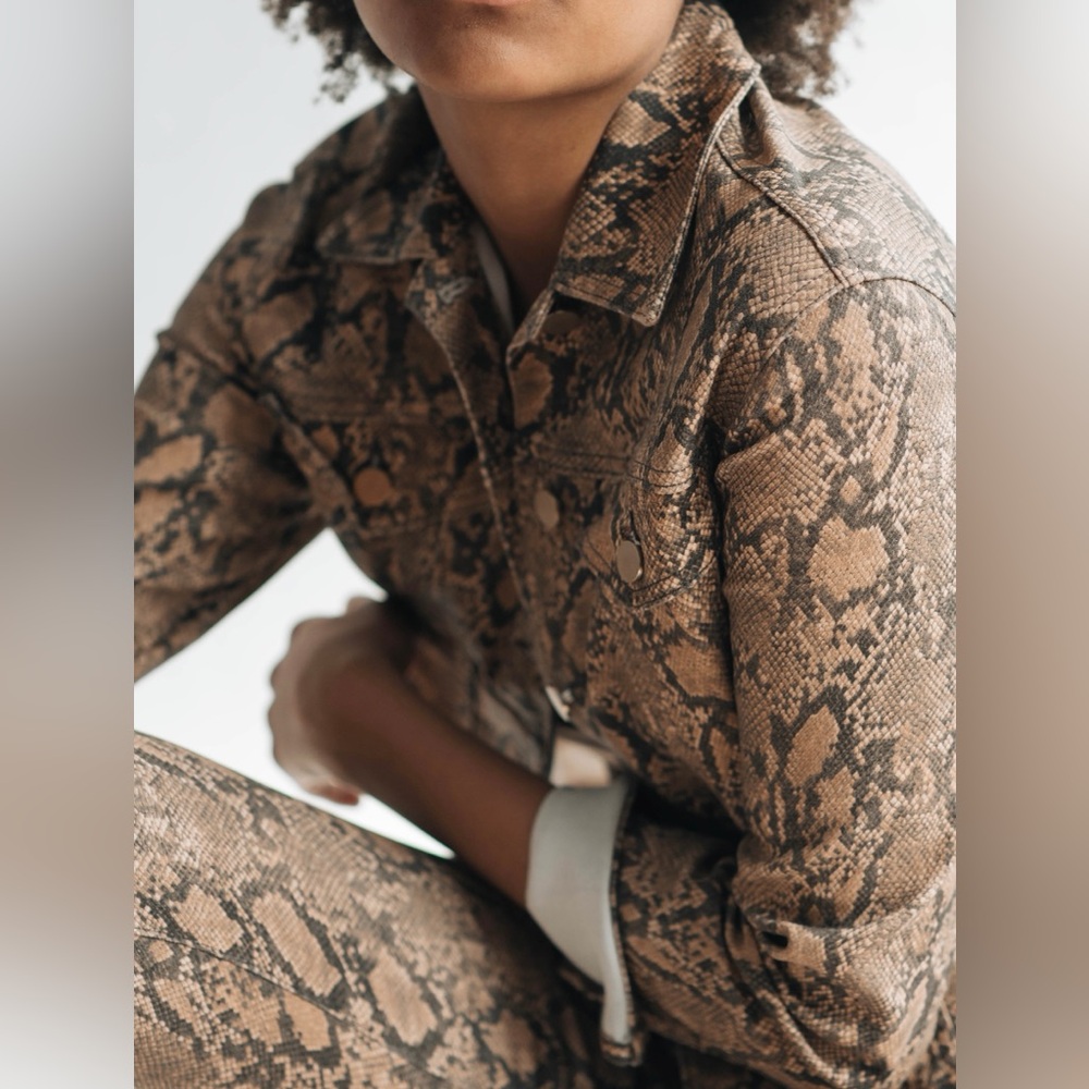 Frame Coated Denim Python Jacket - image 7